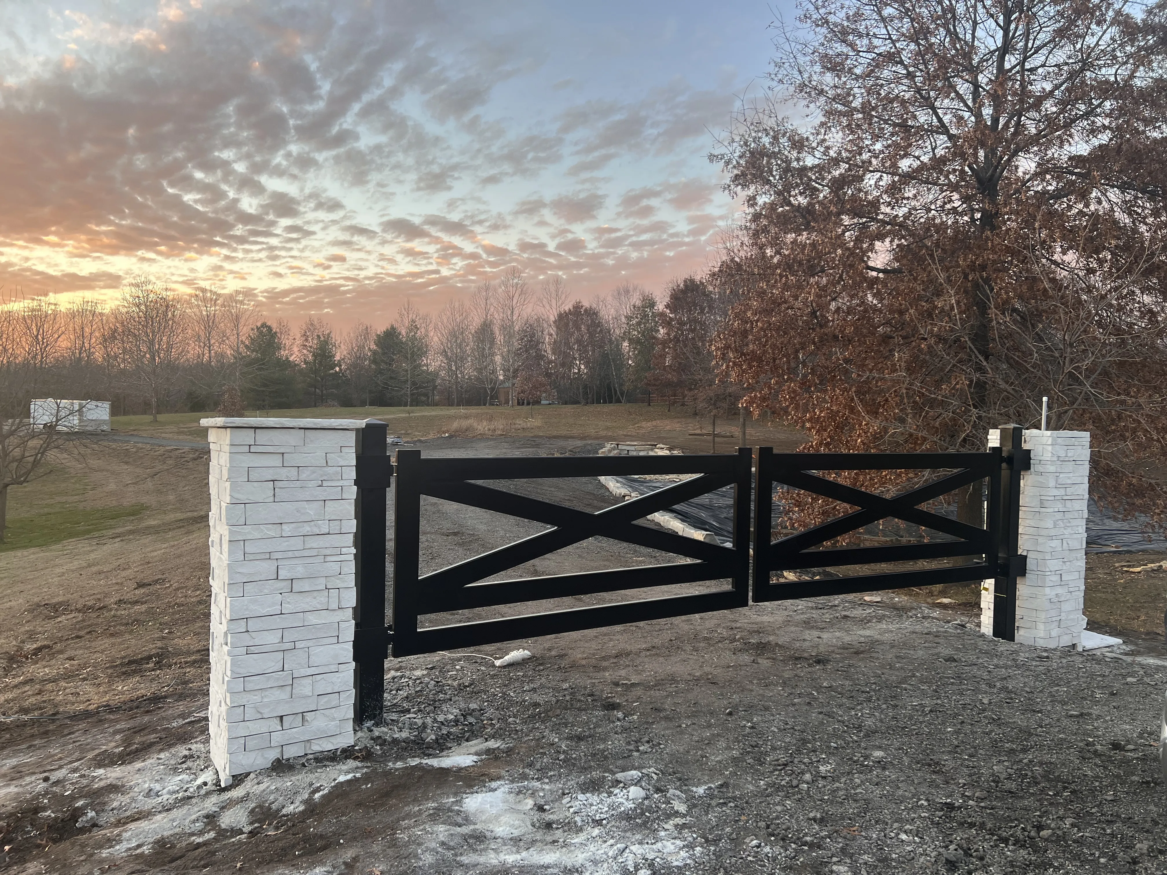 Custom fabricated metal entry gate