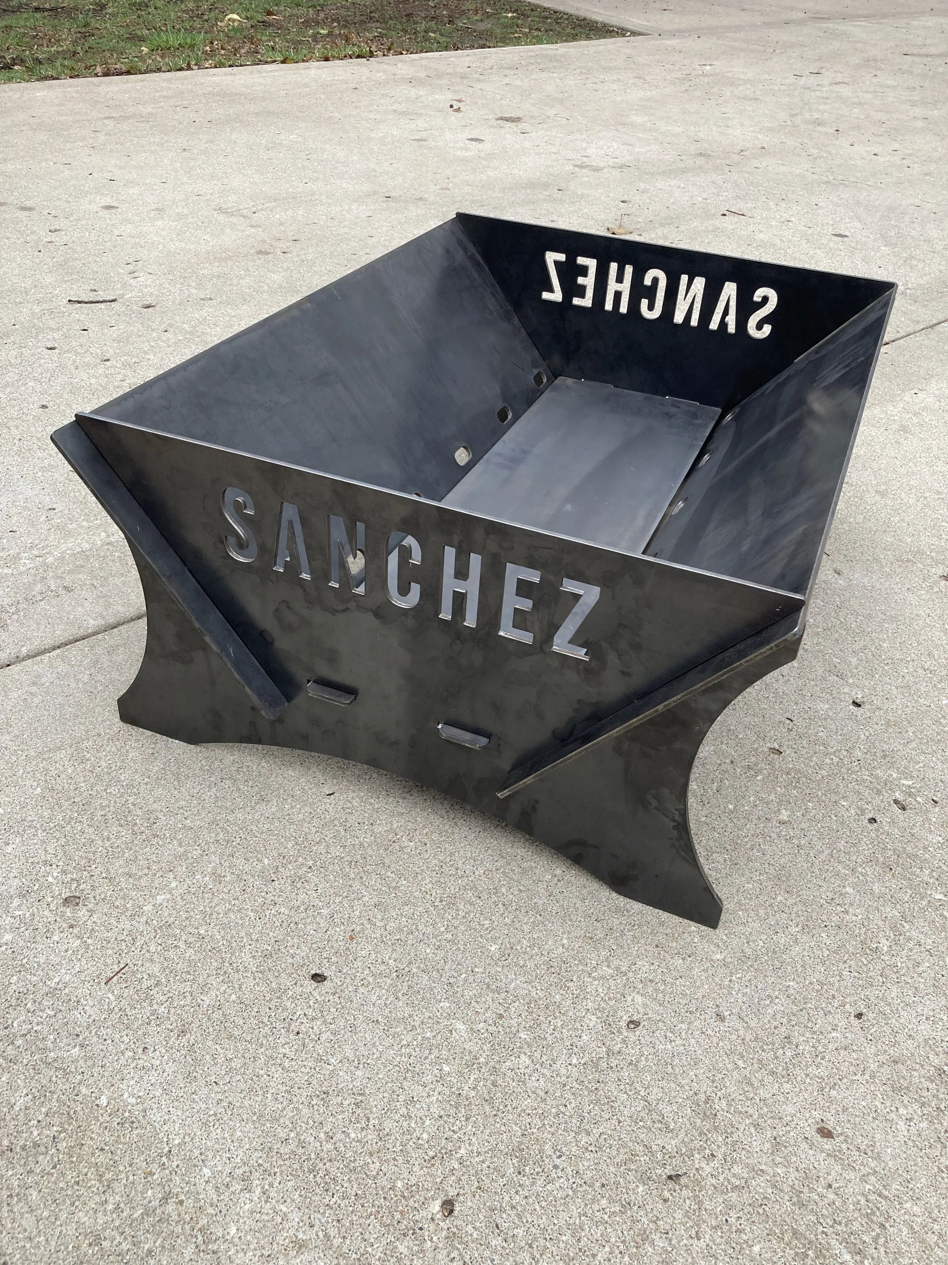 Custom fabricated metal fire pit