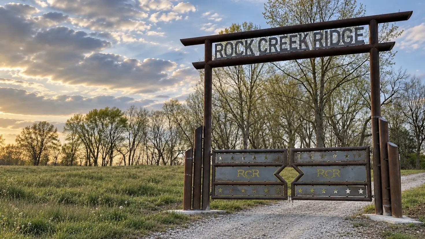 Custom Rock Creek Ridge entrance gate