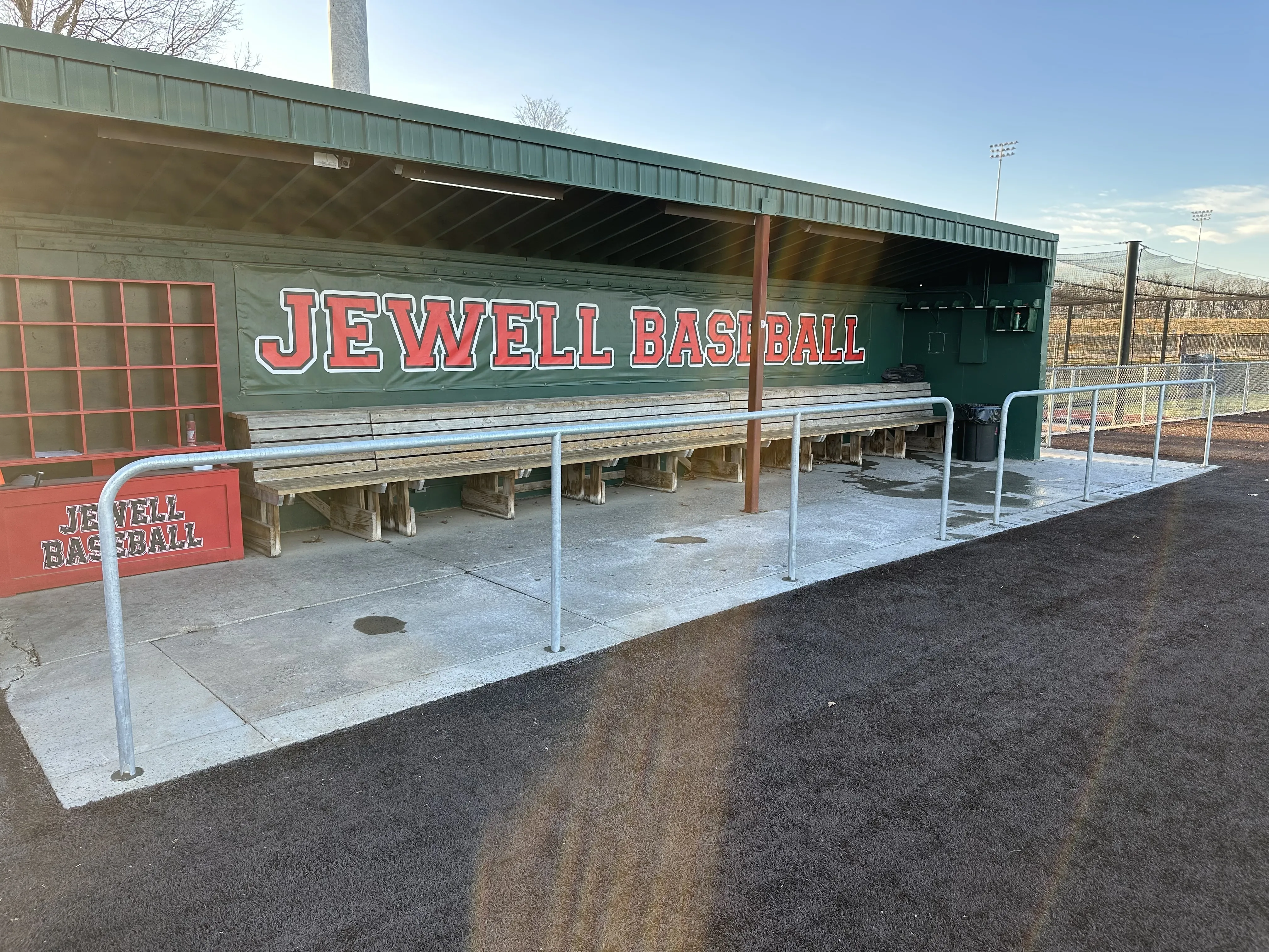 Custom metal railings at a baseball field